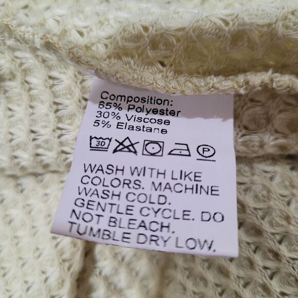 SHEIN size small MOOSTA Textured Knit cream Tank Top - Picture 3 of 5